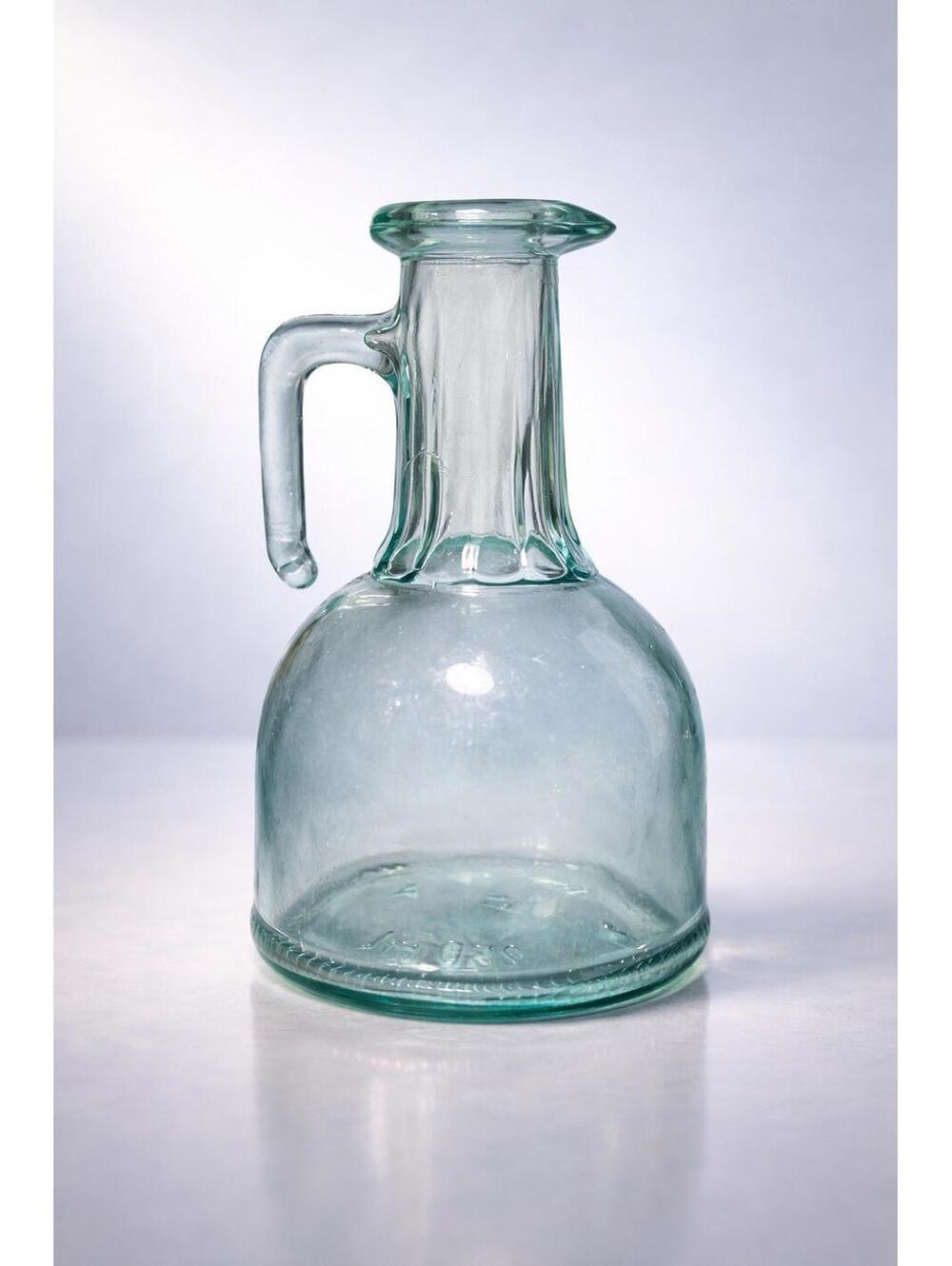 Vetreria Etrusca Italy 1960s Recycled Glass Cruet Pitcher W/Handle, 5.5”